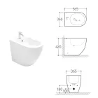 Jednootvorový cyklonový keramický bidet Aralia s moderním designem Viadurini