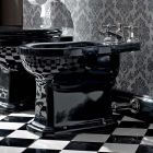 Vintage bílý nebo černý keramický podlahový bidet Made in Italy - Marwa Viadurini