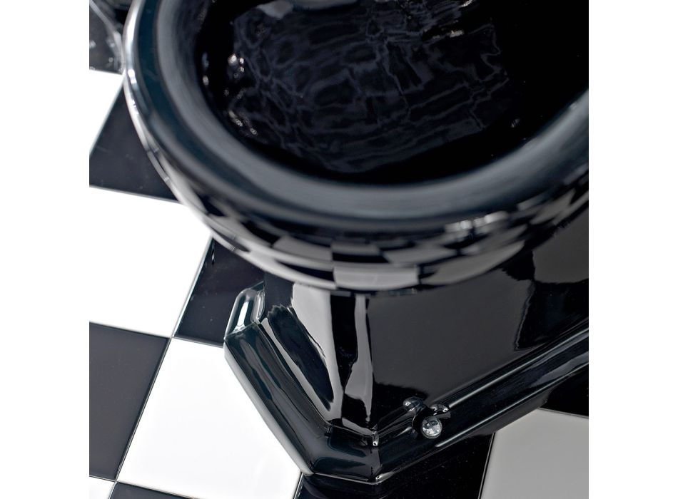Vintage bílý nebo černý keramický podlahový bidet Made in Italy - Marwa Viadurini