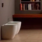 Bidet v moderní design keramiky bot Square Otevřít vrtaných H50 cm Viadurini