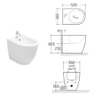 Bidet Aster montovaný na podlahu z matné keramiky ve dvou barvách a moderním designu Viadurini