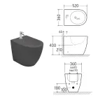 Bidet Aster montovaný na podlahu z matné keramiky ve dvou barvách a moderním designu Viadurini