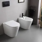 Jednootvorový bidet Salice k montáži na podlahu z bílé keramiky s elegantním moderním designem Viadurini