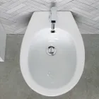 Jednootvorový bidet montovaný na podlahu z bílé keramiky s elegantním moderním designem - Silica Viadurini