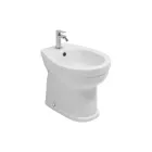 Jednootvorový bidet montovaný na podlahu z bílé keramiky s elegantním moderním designem - Silica Viadurini