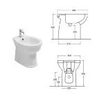 Jednootvorový bidet montovaný na podlahu z bílé keramiky s elegantním moderním designem - Silica Viadurini