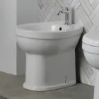 Jednootvorový bidet montovaný na podlahu z bílé keramiky s elegantním moderním designem - Silica Viadurini