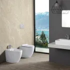 Jednootvorový bidet Aster k montáži na podlahu z odolné bílé keramiky s moderním designem Viadurini