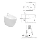 Jednootvorový bidet Aster k montáži na podlahu z odolné bílé keramiky s moderním designem Viadurini