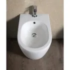 Jednootvorový bidet Aster k montáži na podlahu z odolné bílé keramiky s moderním designem Viadurini