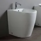 Jednootvorový bidet s posunutým odtokem z keramiky s moderním designem - Oleandro  Viadurini