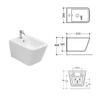 Jednootvorový závěsný bidet z bílé keramiky s elegantním moderním designem - Giunco Viadurini
