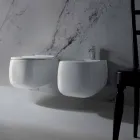 Designový závěsný bidet v bílé keramice Gaiola vyrobené v Itálii Viadurini