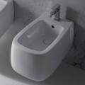 Designový závěsný bidet v bílé keramice Gaiola vyrobené v Itálii