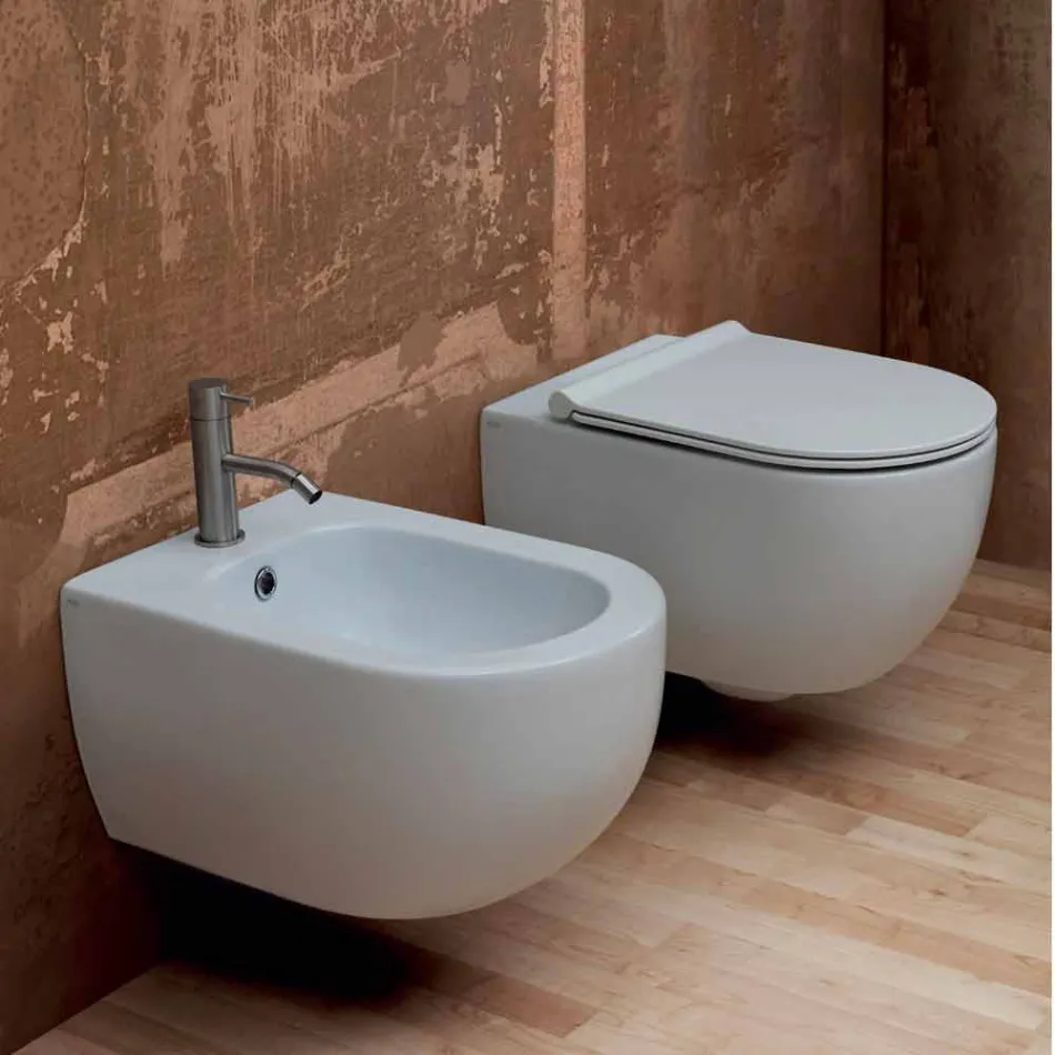 Hung bidet v moderním designu keramických hvězda 55x35cm Made in Italy Viadurini