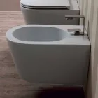 Hung bidet v keramické konstrukce Sun Round 57x37cm, vyrobeno v Itálii Viadurini