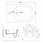 Hung bidet v keramické konstrukce Sun Round 57x37cm, vyrobeno v Itálii Viadurini