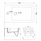 Hung bidet v keramické konstrukce Sun Square 55x35cm, vyrobeno v Itálii Viadurini