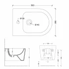 Hung bidet v moderní bot Square 50x35cm keramiky, made in Italy Viadurini