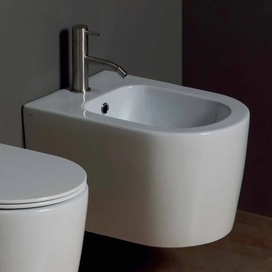 Hung bidet v moderní bot Square 50x35cm keramiky, made in Italy Viadurini