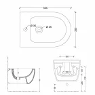 Bidet moderní zavěšení bílé keramické hvězda 50x35cm Made in Italy Viadurini