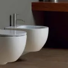 Bidet moderní zavěšení bílé keramické hvězda 50x35cm Made in Italy Viadurini