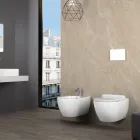 Aster - Závěsný bidet z odolné bílé keramiky s moderním designem Viadurini