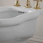 Klasický design White Bidet v bílé keramice Vyrobeno v Itálii - Paulina Viadurini