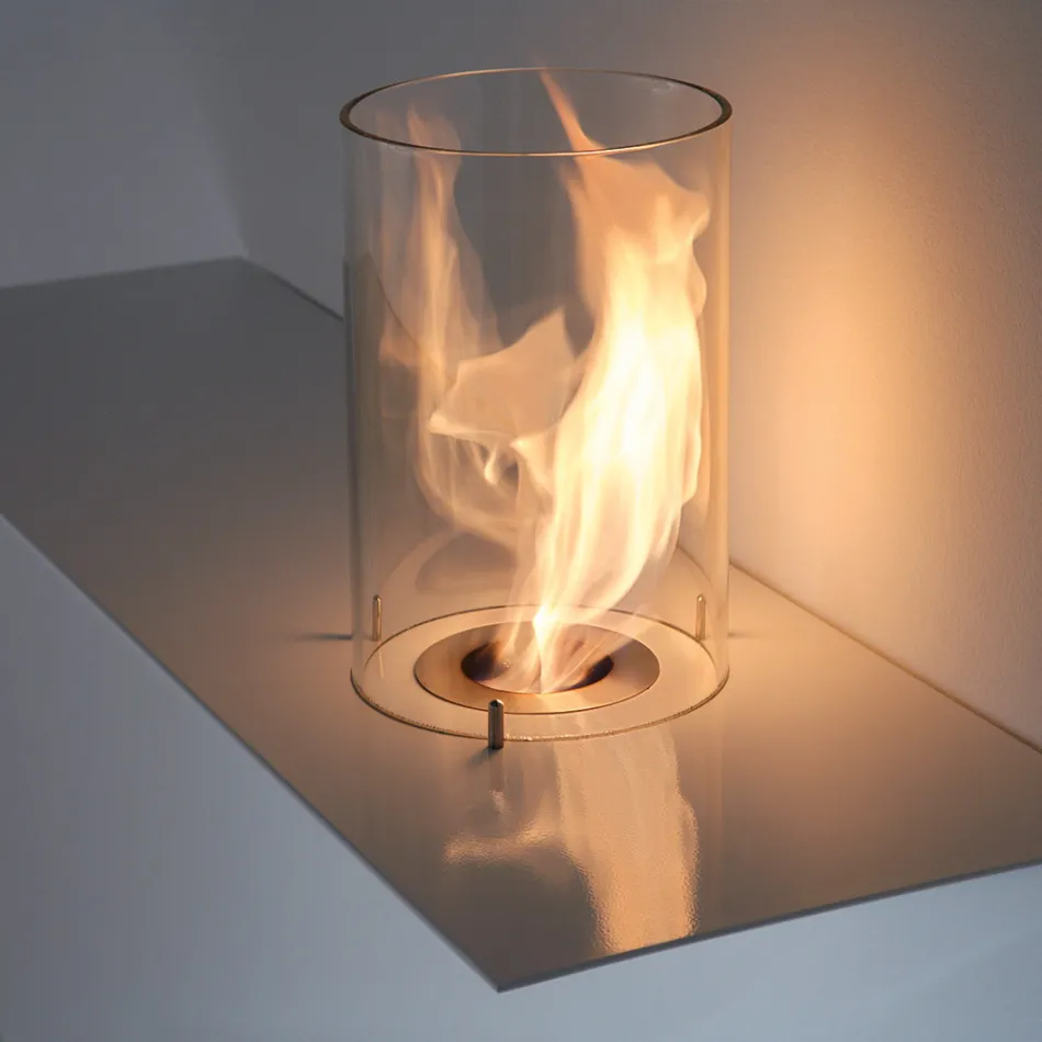 Nástěnný biokrb v moderní barvě z lakované oceli a skla - Malcolm Viadurini