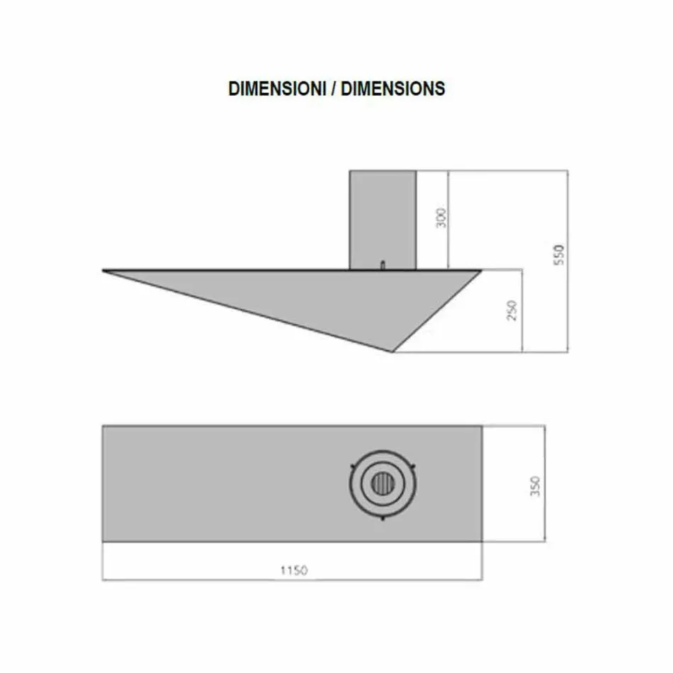 Nástěnný biokrb v moderní barvě z lakované oceli a skla - Malcolm Viadurini