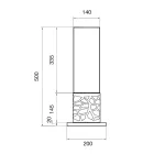 Válcový stolní biokrb z tvrzeného skla a černého kovu - Ringo Viadurini