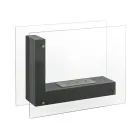 Podlahový biokrb s oboustrannou konstrukcí ze skla a černého kovu - Squillo Viadurini