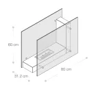 Podlahový biokrb s oboustrannou konstrukcí ze skla a černého kovu - Squillo Viadurini