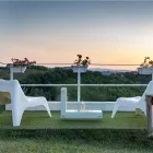 Podlahový biokrb s oboustrannou konstrukcí ze skla a kovu - Planeto Viadurini