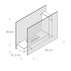 Podlahový biokrb s oboustrannou konstrukcí ze skla a kovu - Planeto Viadurini