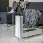 Podlahový biokrb s oboustrannou konstrukcí ze skla a kovu - Planeto Viadurini