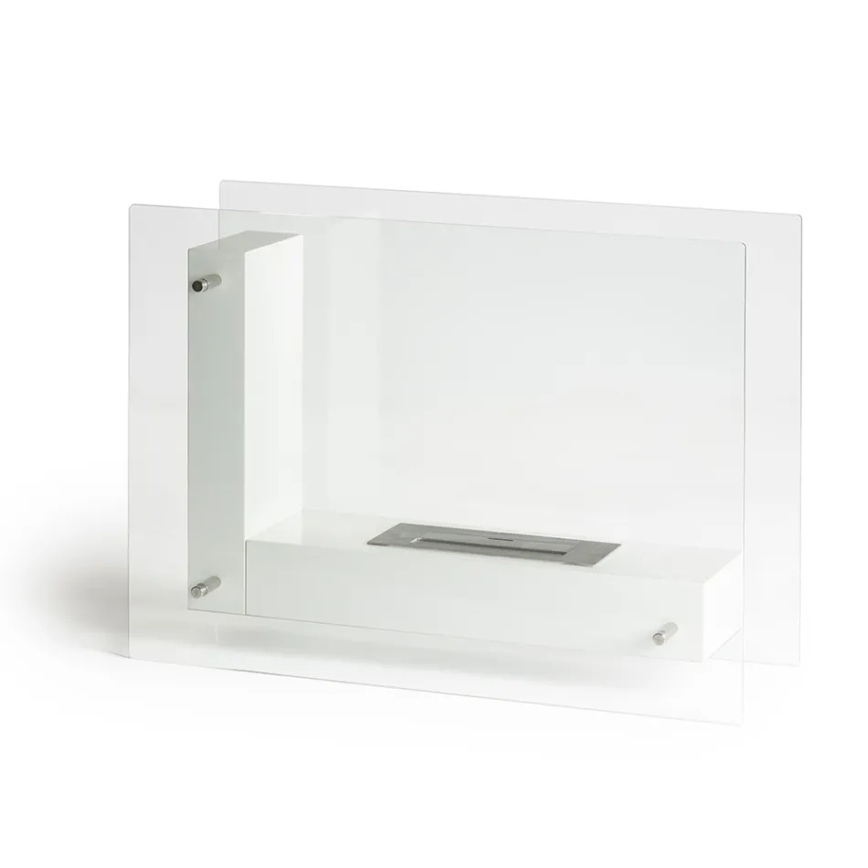 Podlahový biokrb s oboustrannou konstrukcí ze skla a kovu - Planeto Viadurini