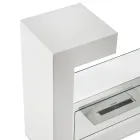 Podlahový bio krb z bílého lakovaného kovu a tvrzeného skla - Pelide Viadurini