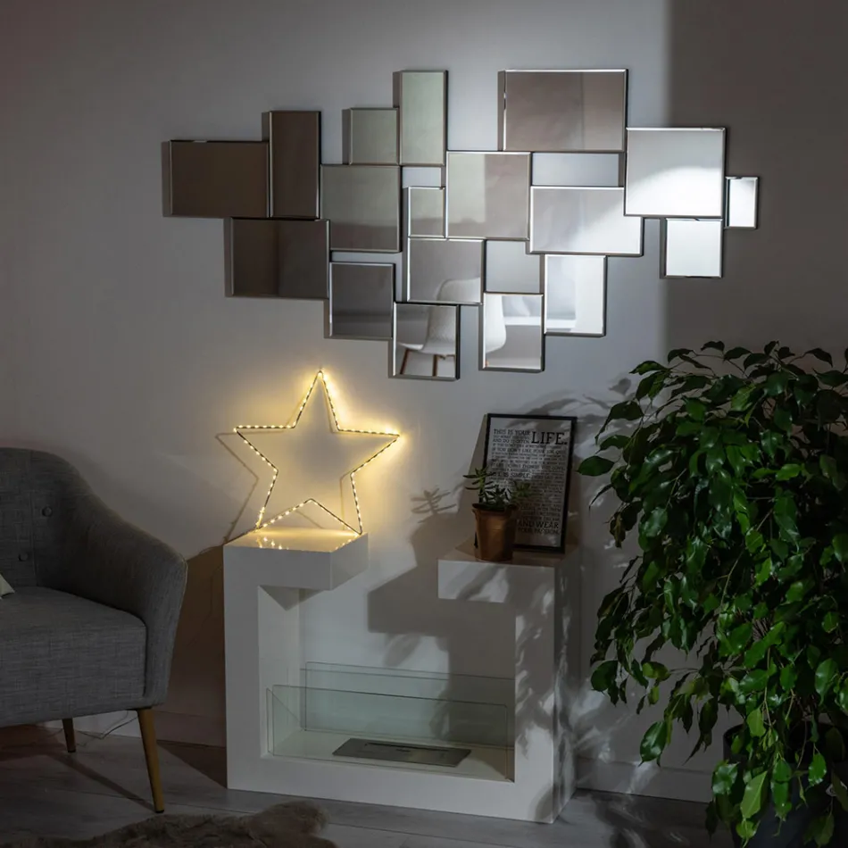 Podlahový bio krb z bílého lakovaného kovu a tvrzeného skla - Pelide Viadurini