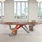 Bonaldo Velký stůl rozkládací dřevěný stůl vyrobený v Itálii Viadurini