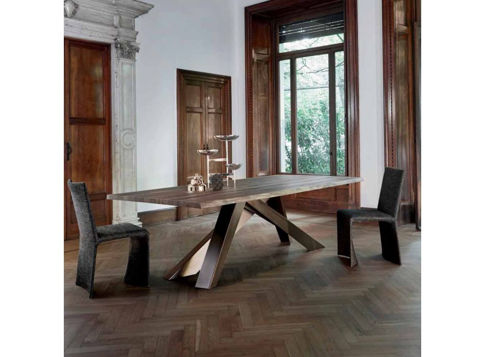 Bonaldo Big Table masivní dřevěný stůl z přírodních hran vyrobených v Itálii Viadurini
