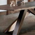 Bonaldo Big Table masivní dřevěný stůl z přírodních hran vyrobených v Itálii Viadurini