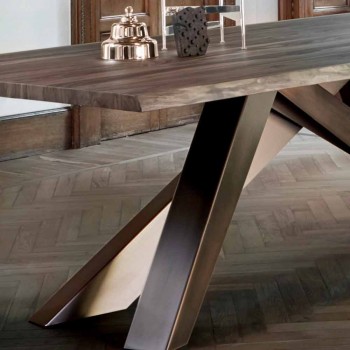 Bonaldo Big Table masivní dřevěný stůl z přírodních hran vyrobených v Itálii