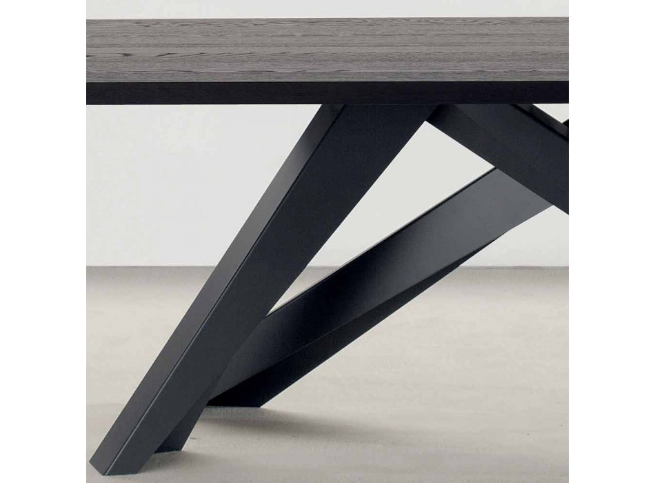 Bonaldo Big Table z masivního antracitového šedého dřeva vyrobeného v Itálii