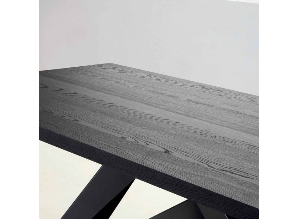 Bonaldo Big Table z masivního antracitového šedého dřeva vyrobeného v Itálii Viadurini