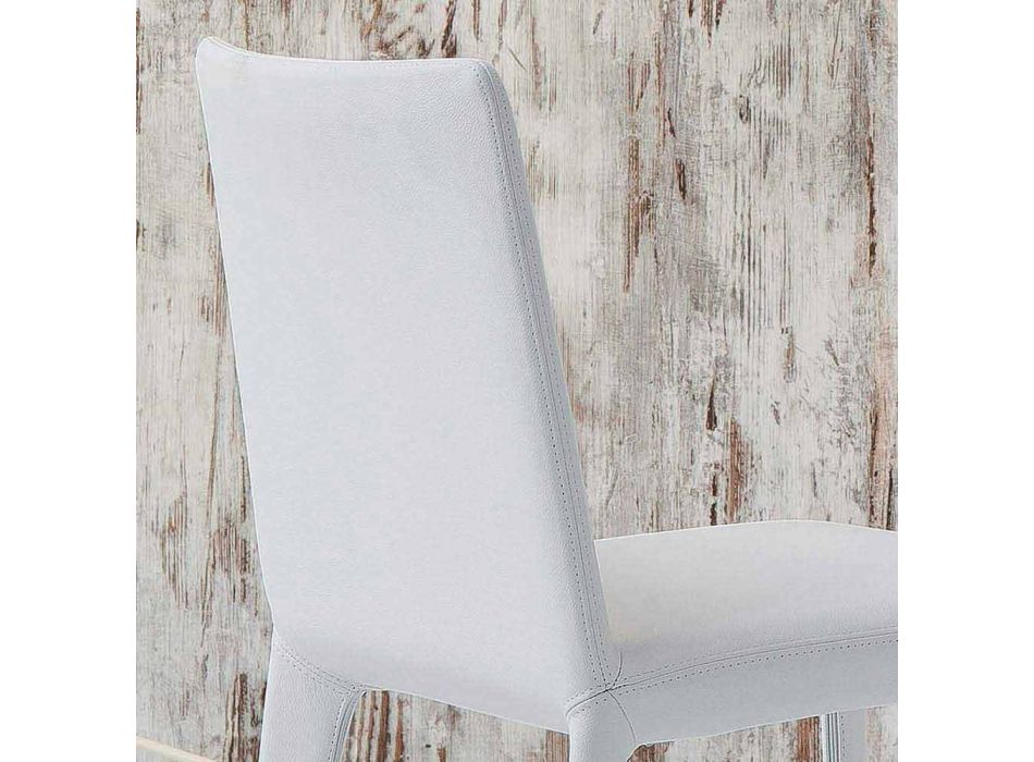Bonaldo Filly čalouněné designové židle v bílé kůži vyrobené v Itálii