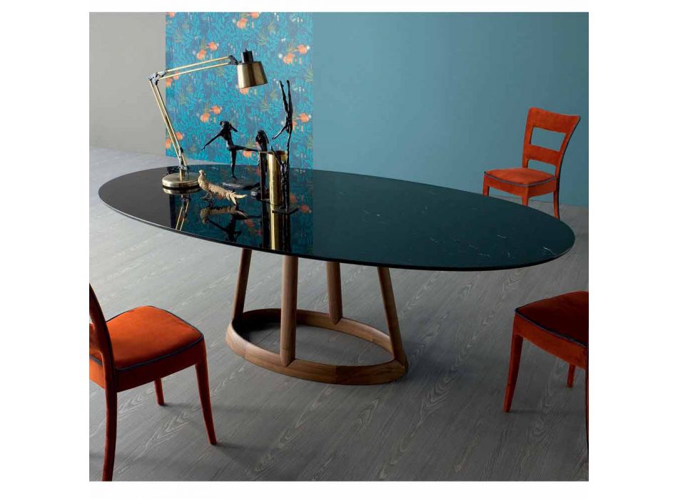 Bonaldo Greeny design oválný stůl v Marquinia mramoru vyrobeném v Itálii Viadurini