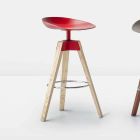 Bonaldo Pevná stolička z ocelového a dřeva vyrobená v Itálii Viadurini