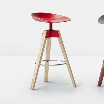Bonaldo Pevná stolička z ocelového a dřeva vyrobená v Itálii