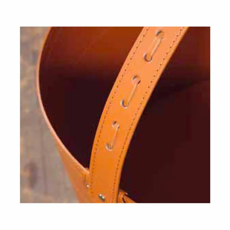 Pytel na dříví z kůže Milo 100% Vyrobeno v Itálii Viadurini